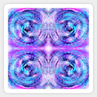 Neon Blue and Magenta Glitchy Liquid Art Sticker